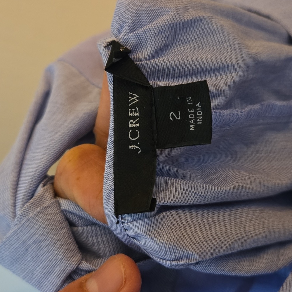 J. Crew Tie-Back Tiered Cotton Poplin Dress GUC - Picture 6 of 10